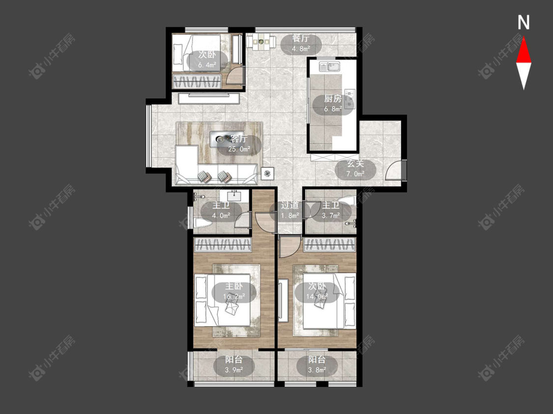 常州万水美兰城在售二手房源户型图_小牛看房