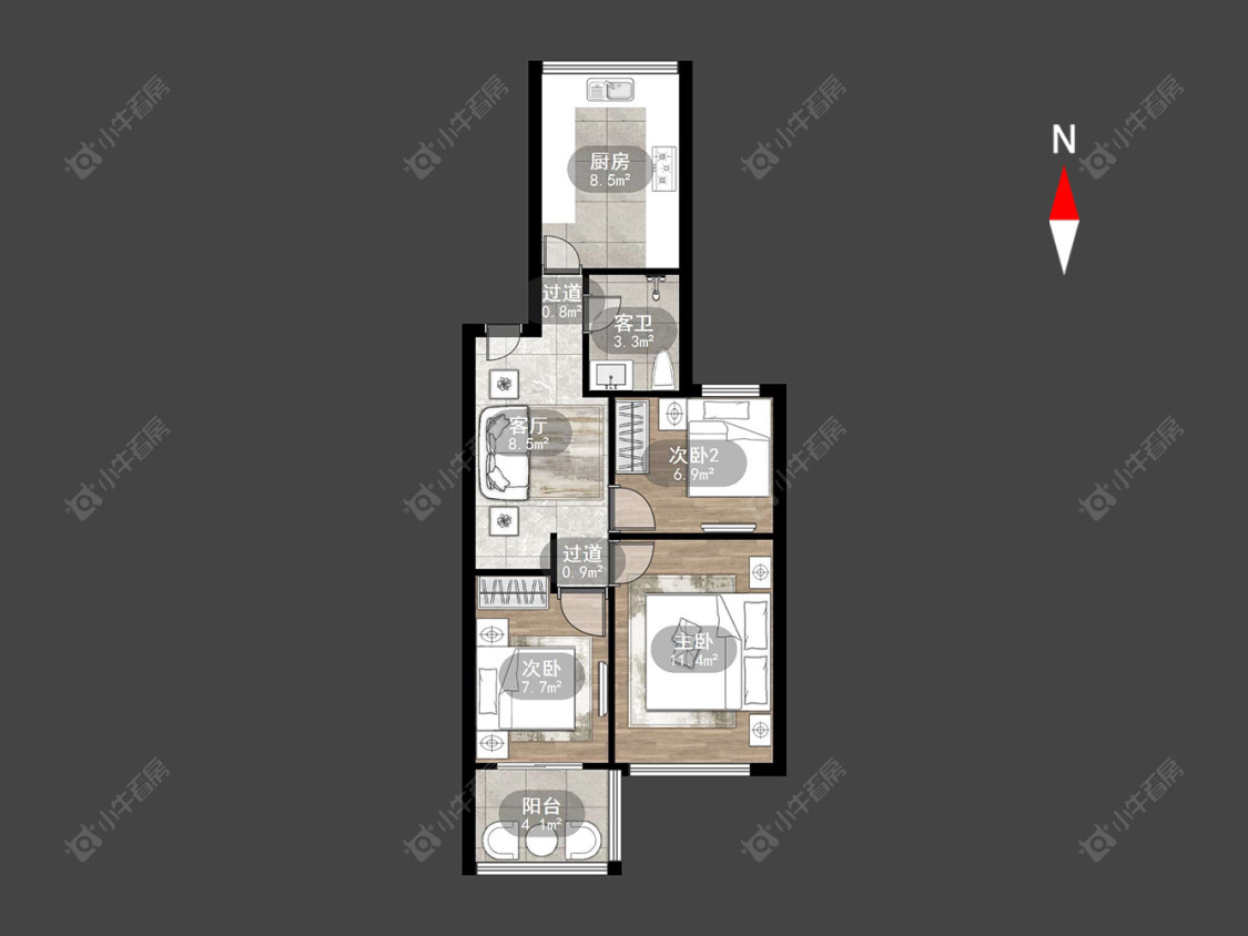 常州红梅西村在售二手房房源户型图_小牛看房