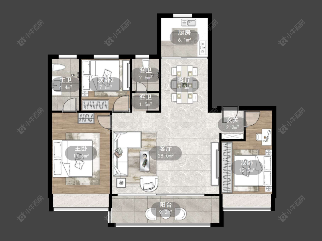 常州龙湖华盛·天曜在售二手房源户型图_小牛看房