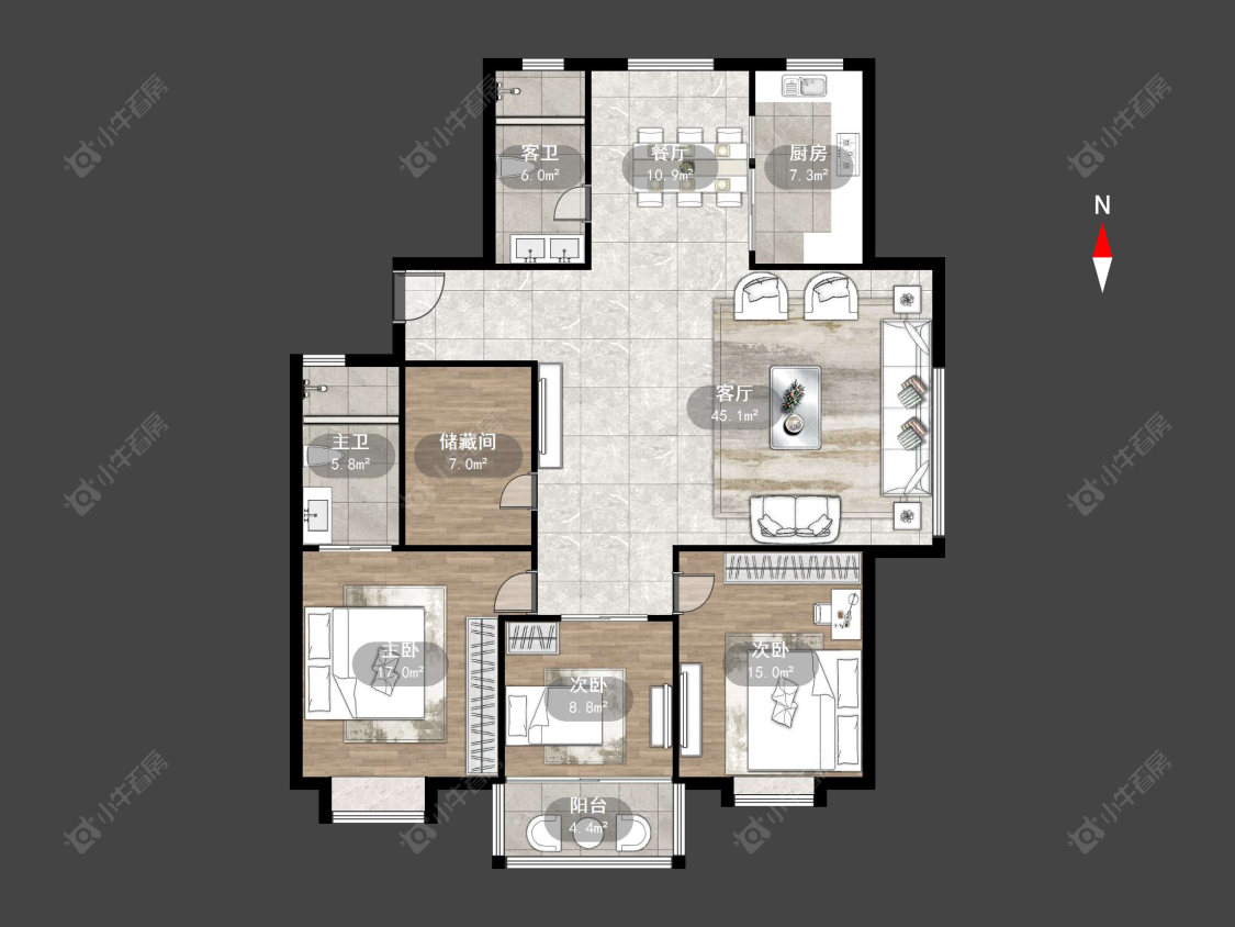 常州华苑三村在售二手房源户型图_小牛看房