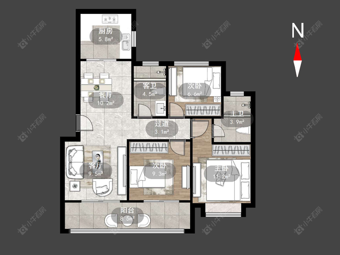 常州龙运天城在售二手房源户型图_小牛看房