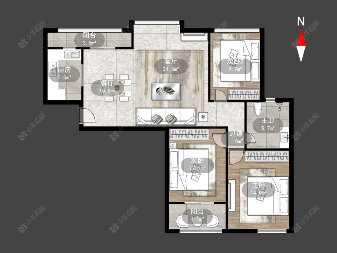常州世纪华城西区在售二手房源户型图_小牛看房