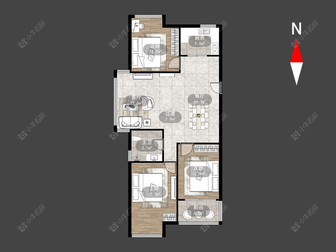 常州喜盈门花苑在售二手房源户型图_小牛看房