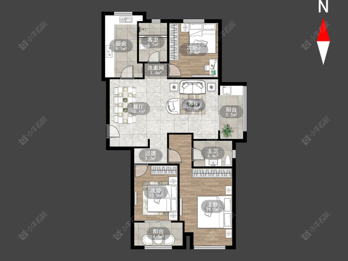 常州公园壹号四期在售二手房源户型图_小牛看房