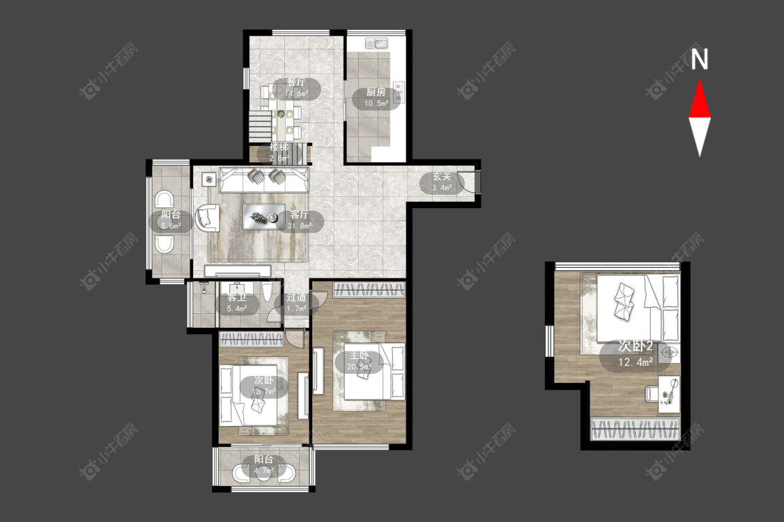 随园锦湖公寓房源户型图 常州随园锦湖公寓在售二手房源户型图_小牛看房