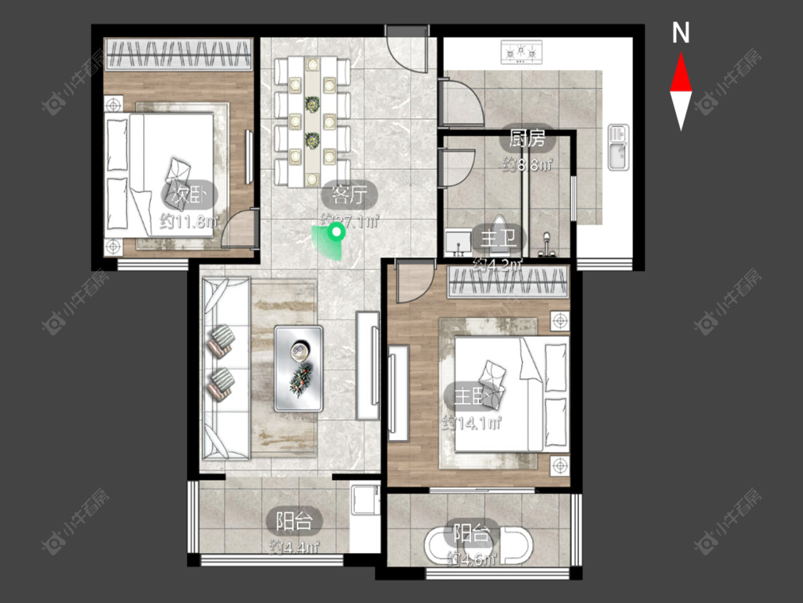 常州新城东苑二区在售二手房源户型图_小牛看房
