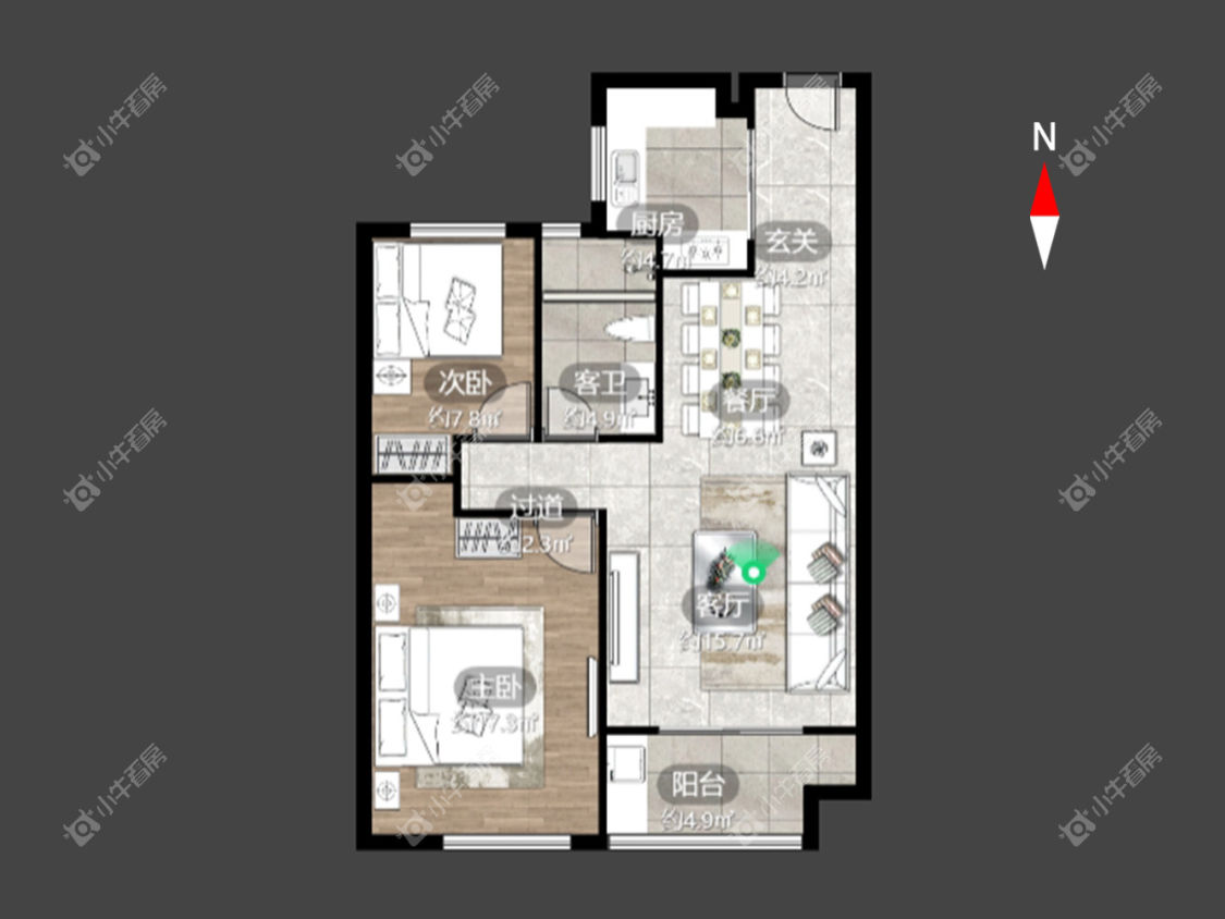 常州海华花园在租房源户型图_小牛看房