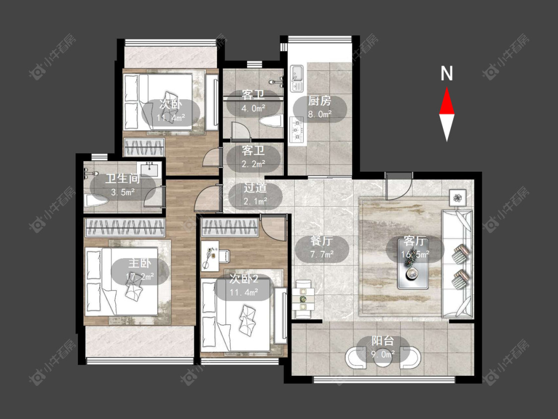 常州龙控公园道在售二手房源户型图_小牛看房