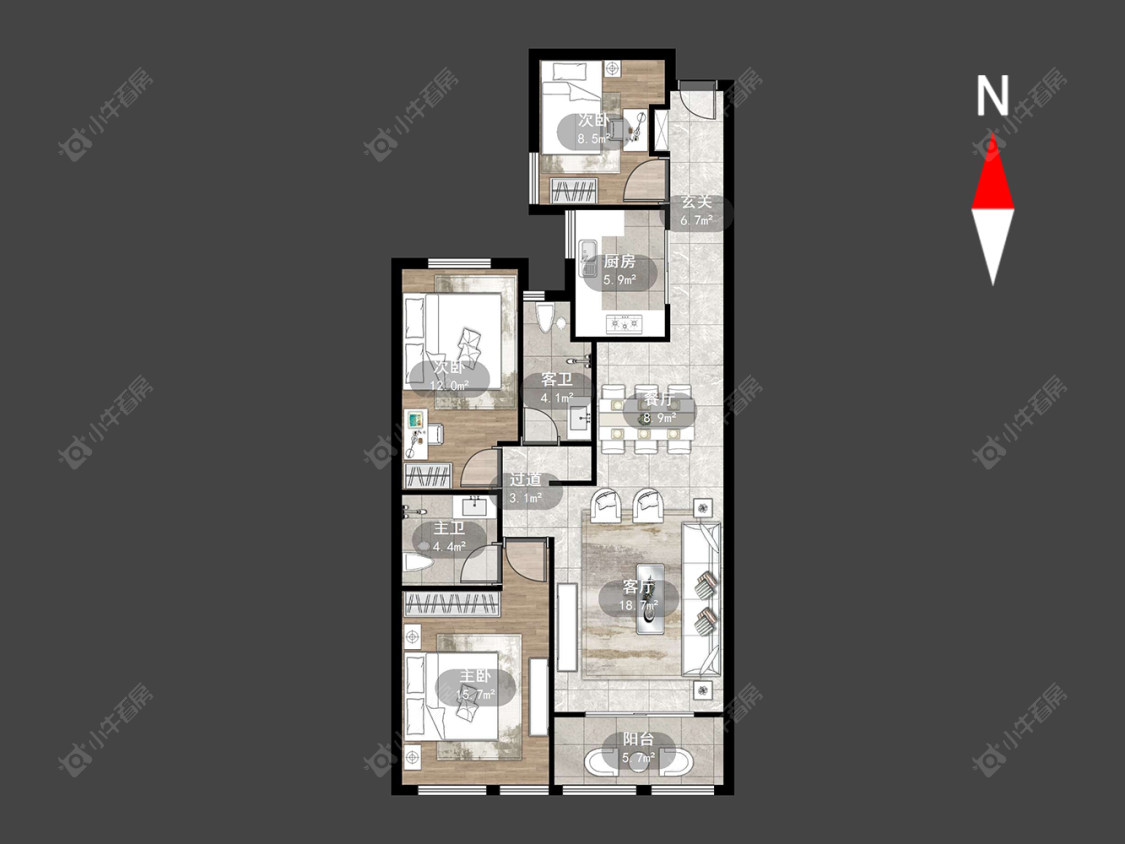 常州檀香湾玺悦在售二手房源户型图_小牛看房