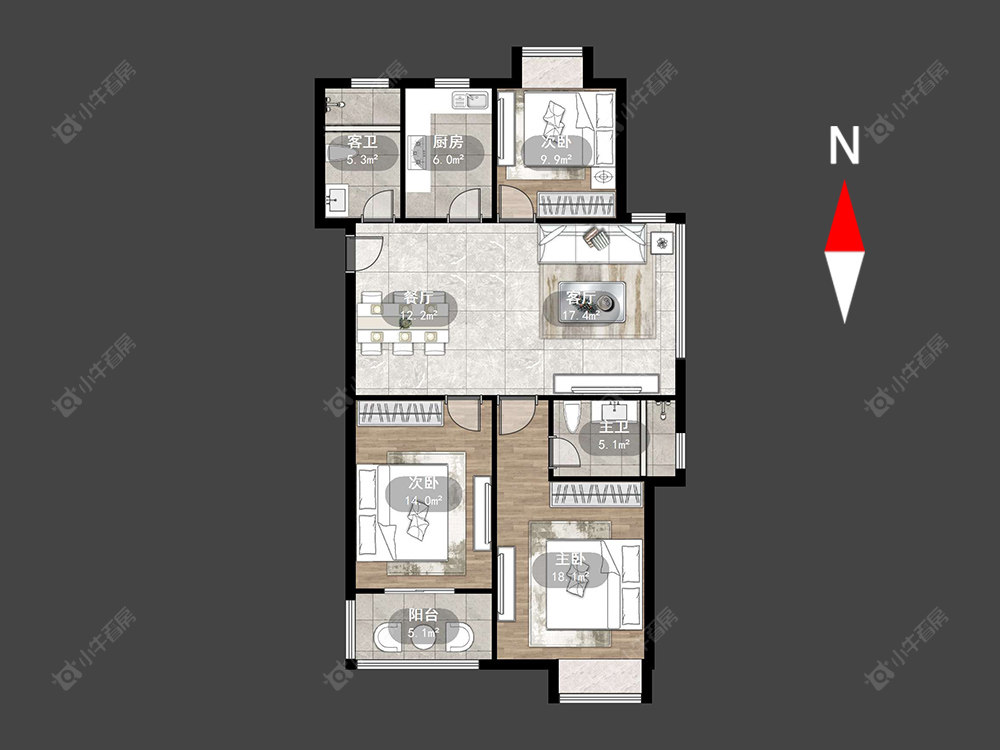 常州聚缘福地在售二手房源户型图_小牛看房