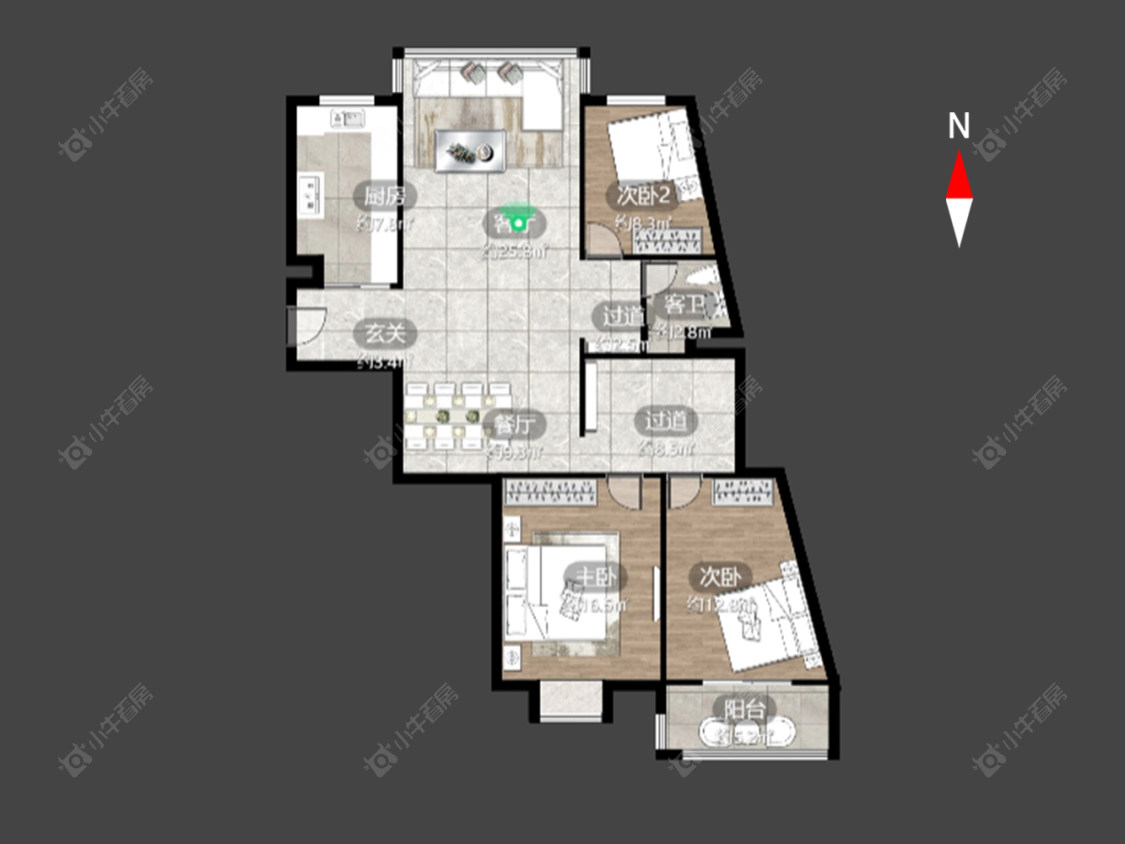 常州斗巷公寓在售二手房源户型图_小牛看房