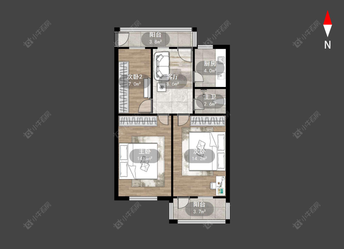 浦北新村房源户型图 常州浦北新村在售二手房源户型图_小牛看房