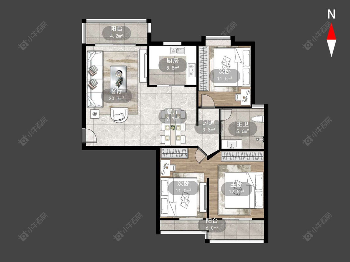 宝龙国际花园一期房源户型图 常州宝龙国际花园一期在售二手房源户型图_小牛看房