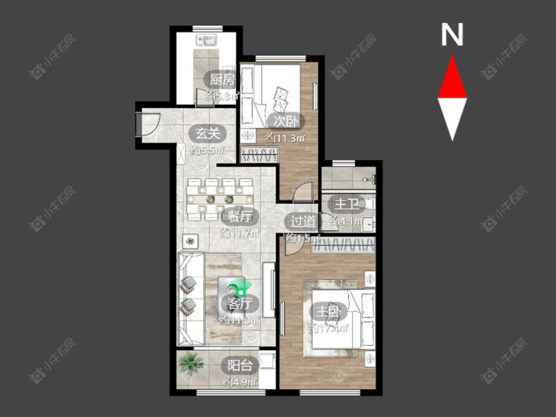 常州绿地世纪城二期在售二手房源户型图_小牛看房