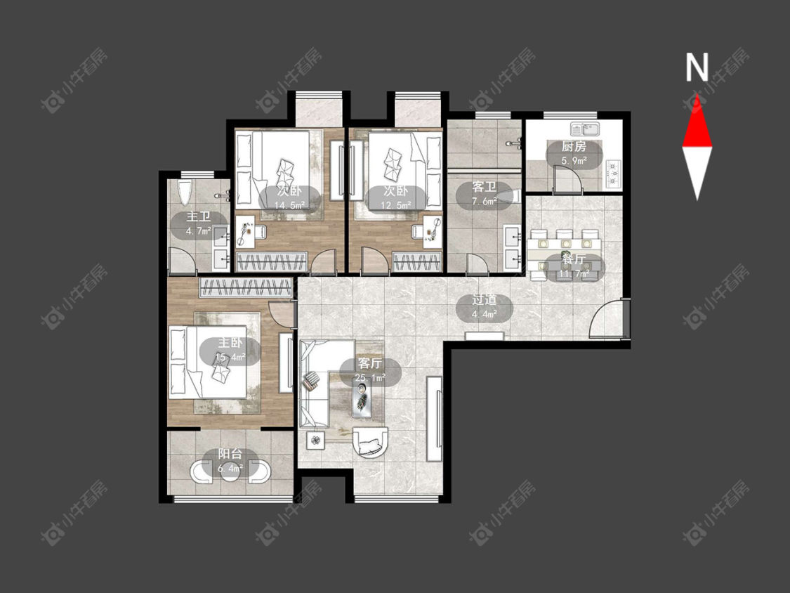 百草苑房源户型图 常州百草苑在售二手房源户型图_小牛看房