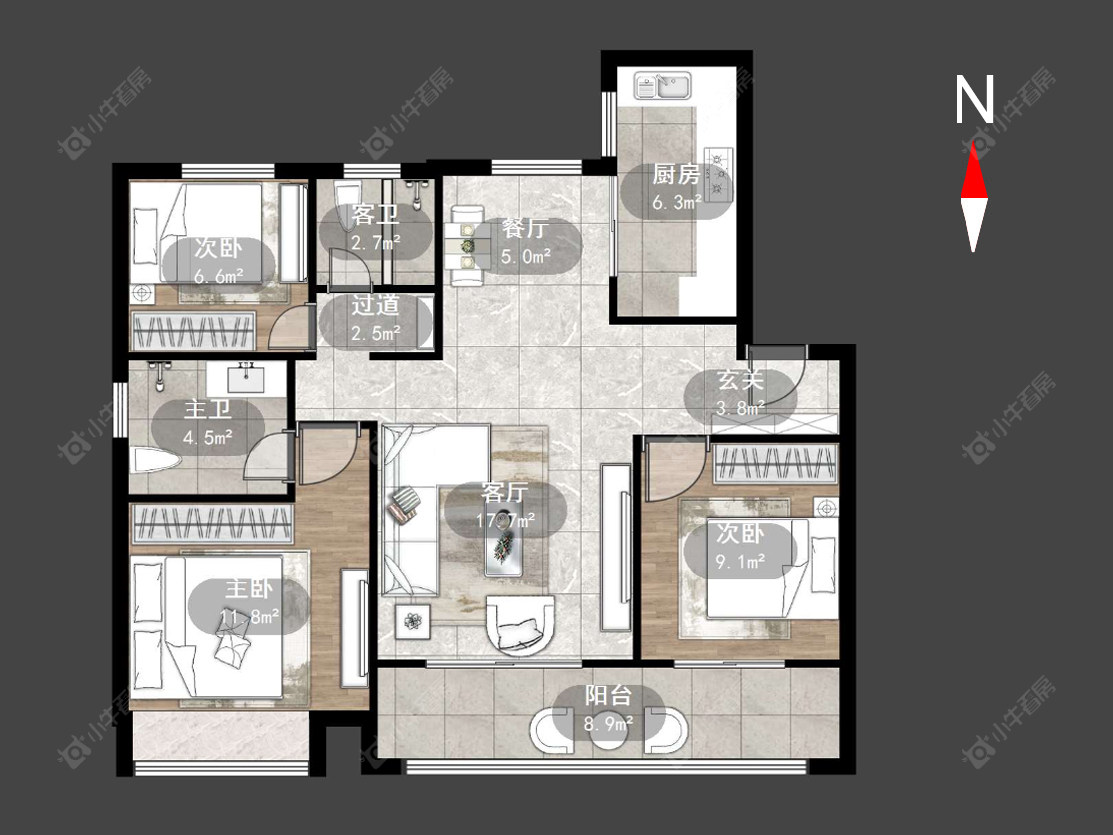 常州龙运天城在售二手房源户型图_小牛看房
