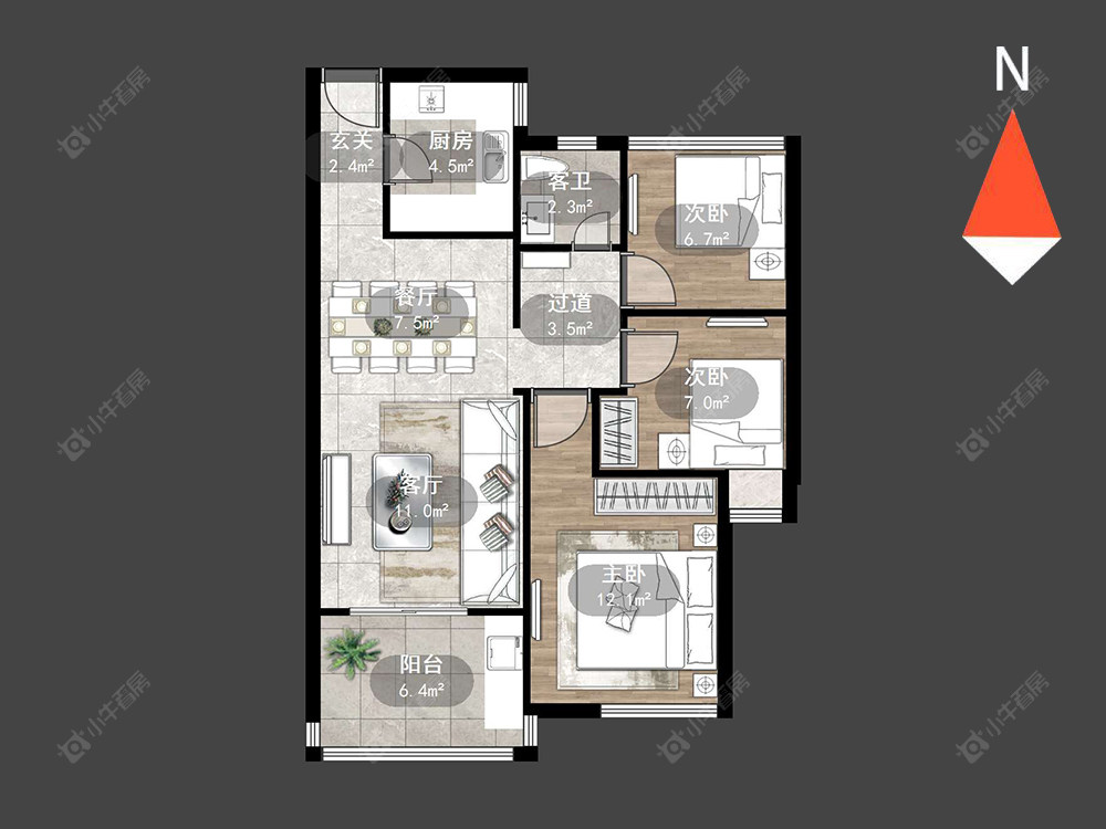 常州新城帝景南区在售二手房源户型图_小牛看房
