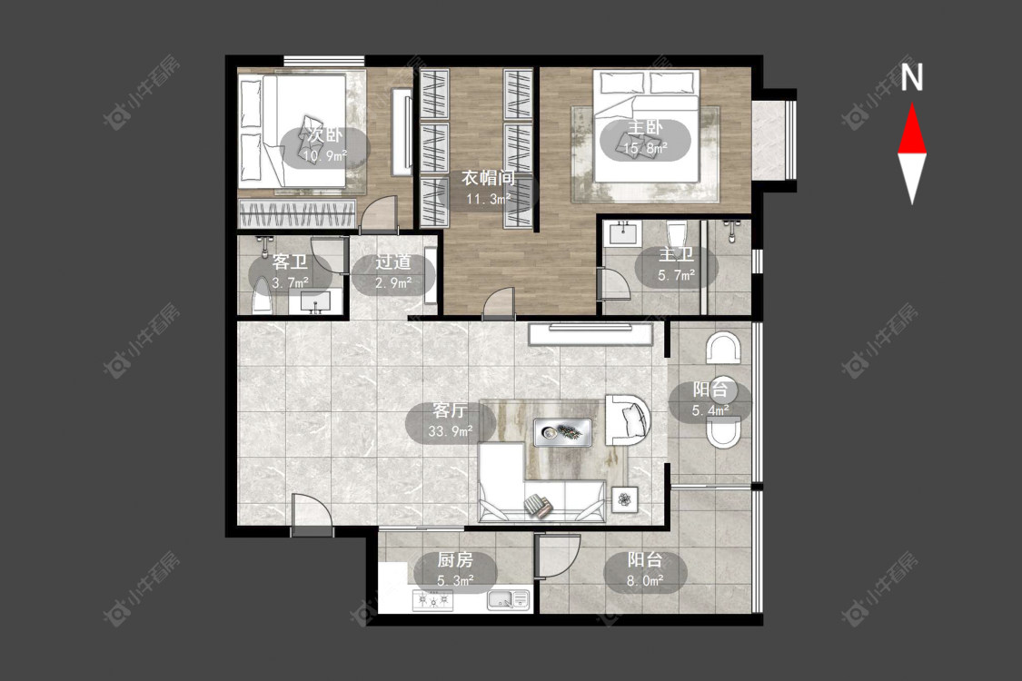 常州恒大御景在售二手房源户型图_小牛看房