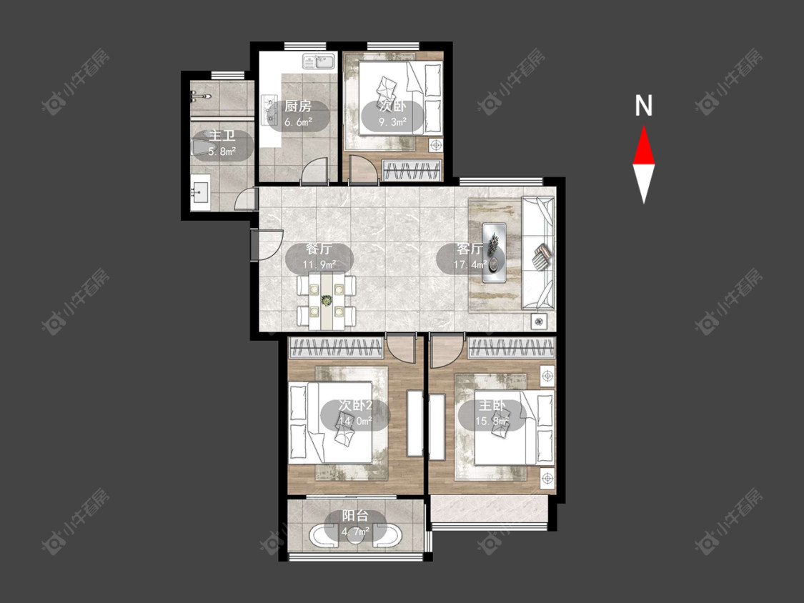 滨江明珠城东区房源户型图 常州滨江明珠城东区在售二手房源户型图_小牛看房