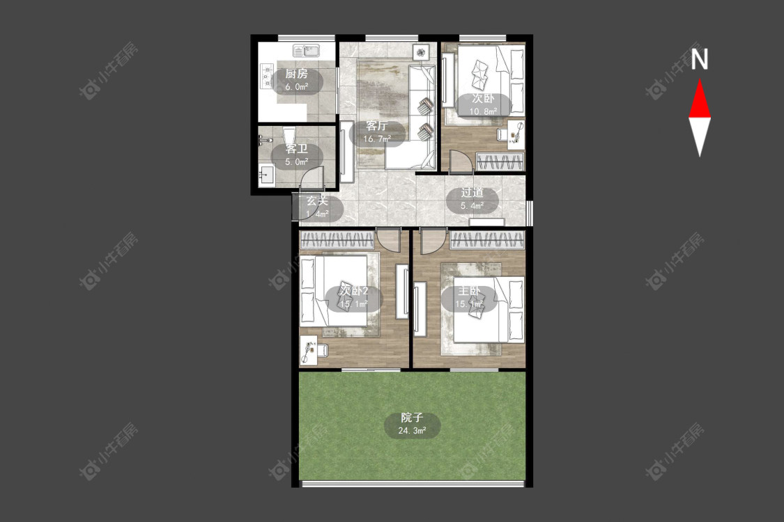 常州城中花苑在售二手房源户型图_小牛看房