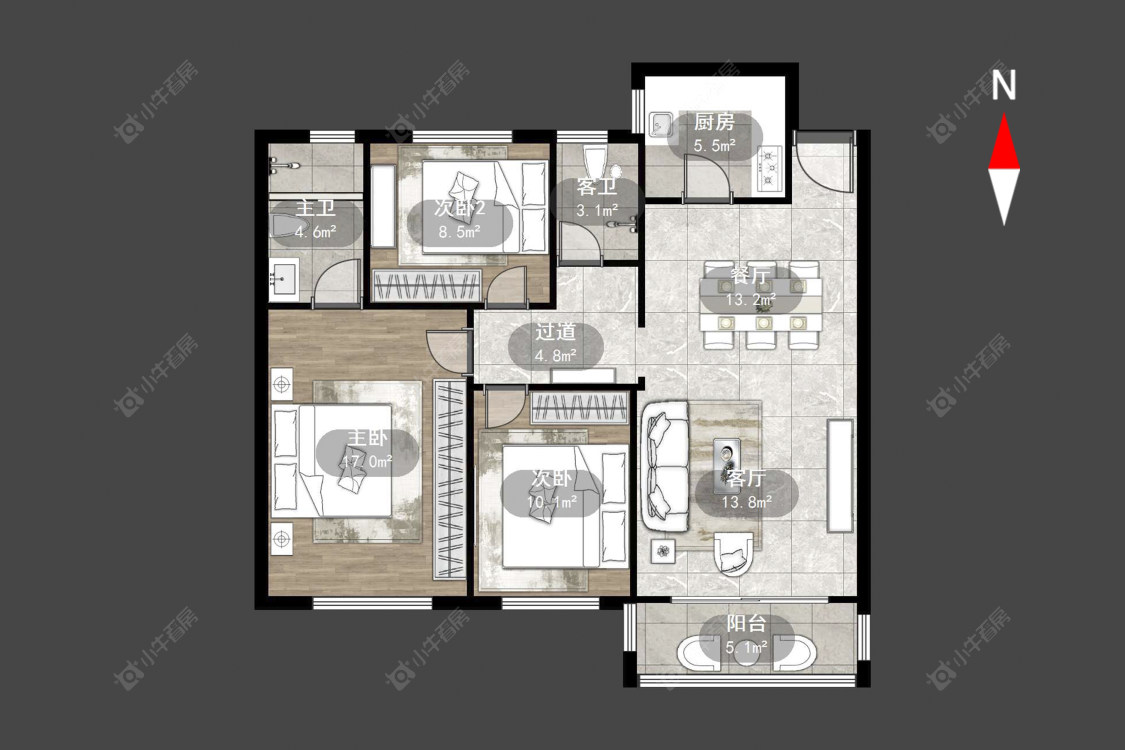 常州中梁首府壹号在售二手房源户型图_小牛看房