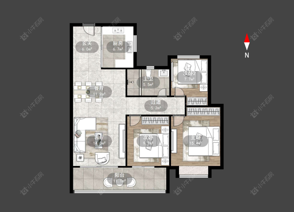 常州九洲玺在售二手房源户型图_小牛看房