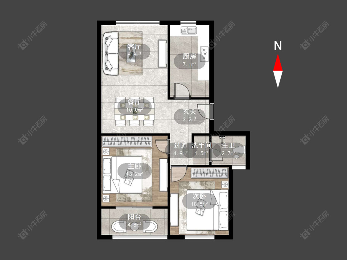 常州新景花苑二期在售二手房源户型图_小牛看房