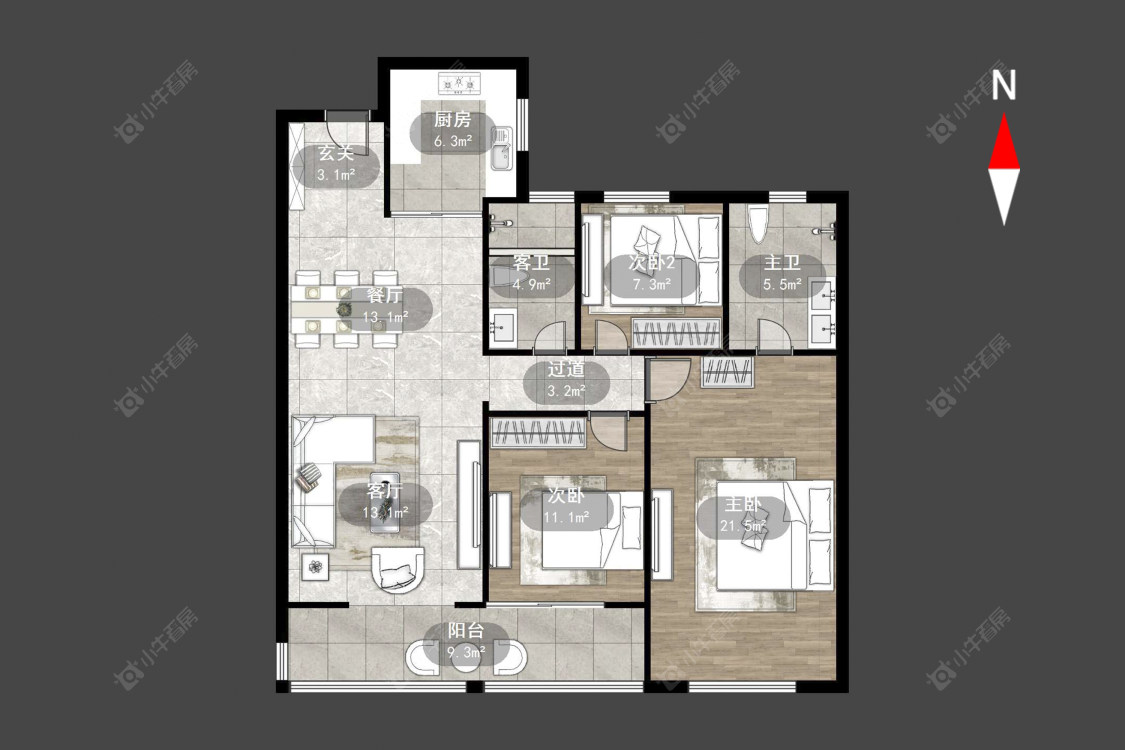 常州星河国际九区在售二手房源户型图_小牛看房