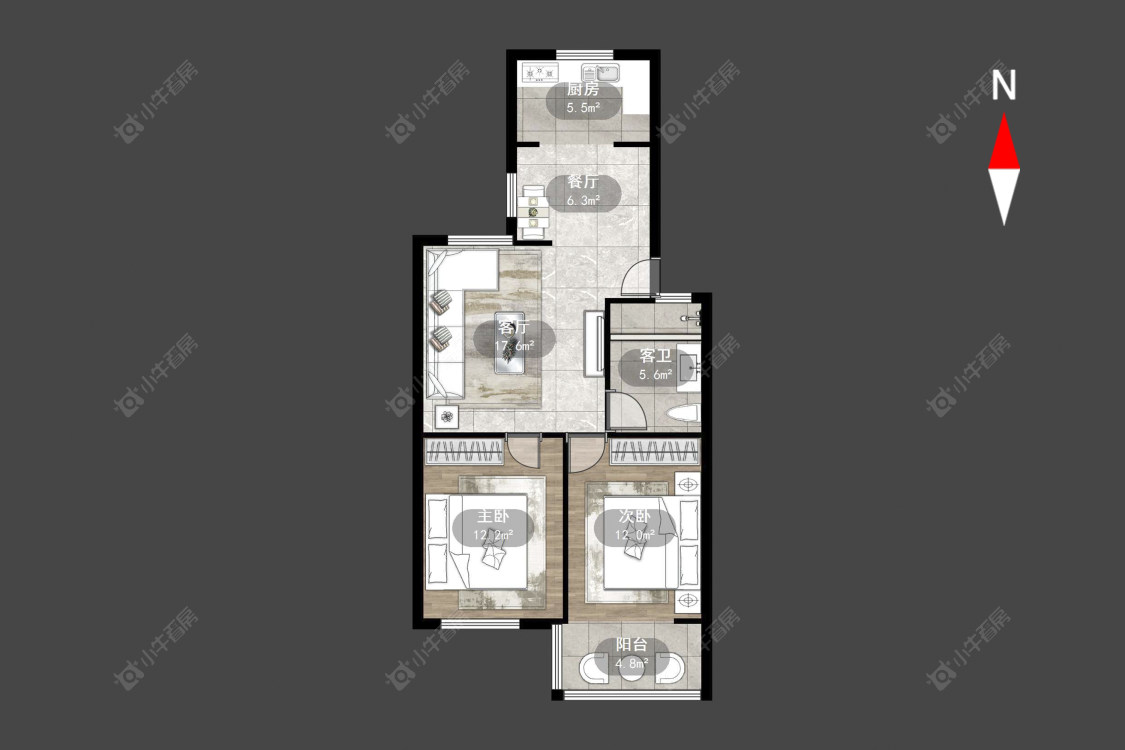 中凉二村房源户型图 常州中凉二村在售二手房源户型图_小牛看房