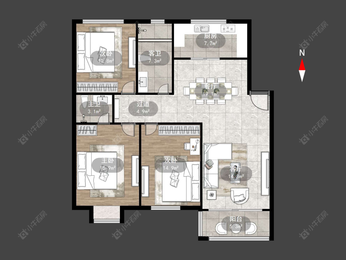 金湖花园房源户型图 常州金湖花园在售二手房源户型图_小牛看房