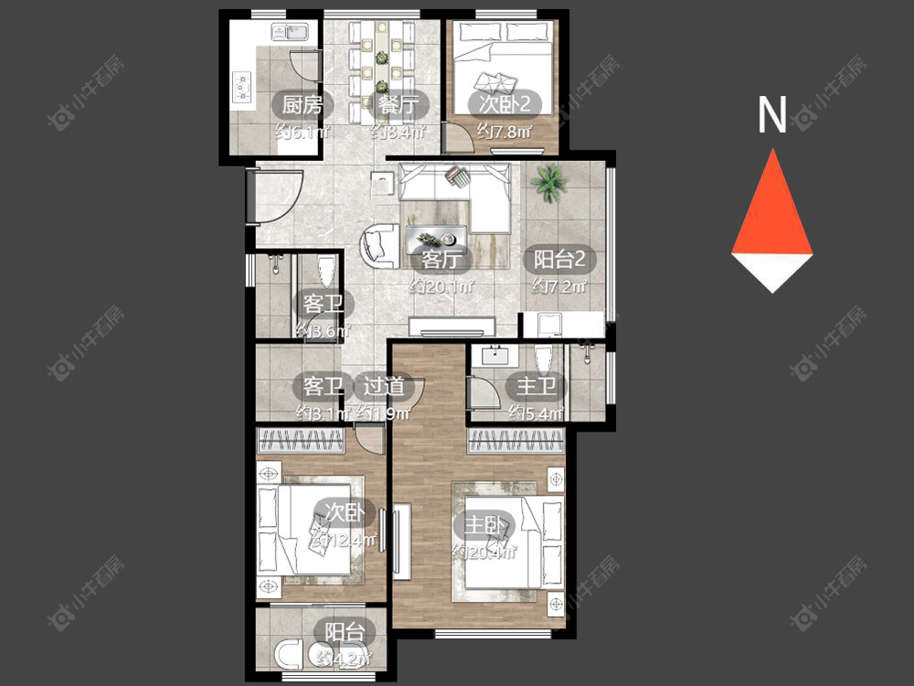 常州玉兰广场一期在售二手房源户型图_小牛看房