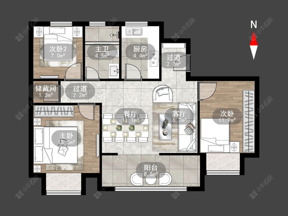 常州万科弘阳君望甲第在售二手房源户型图_小牛看房