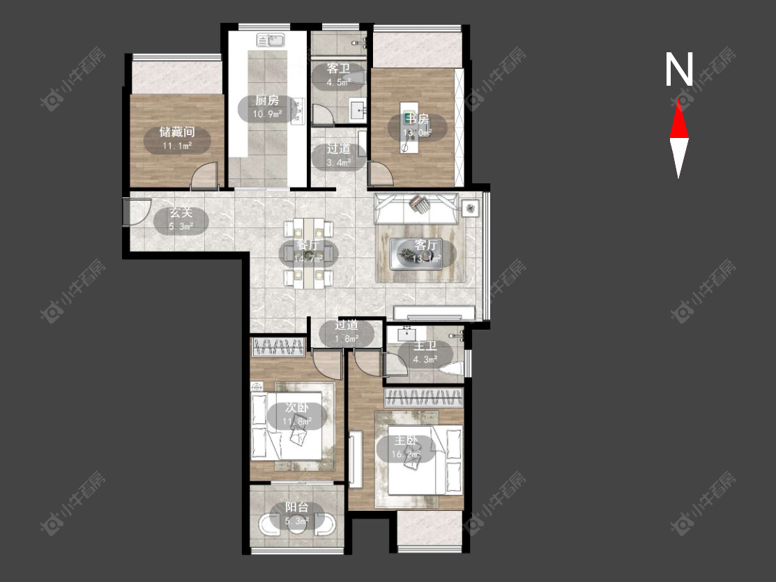 朗诗競园房源户型图 常州朗诗競园在售二手房源户型图_小牛看房