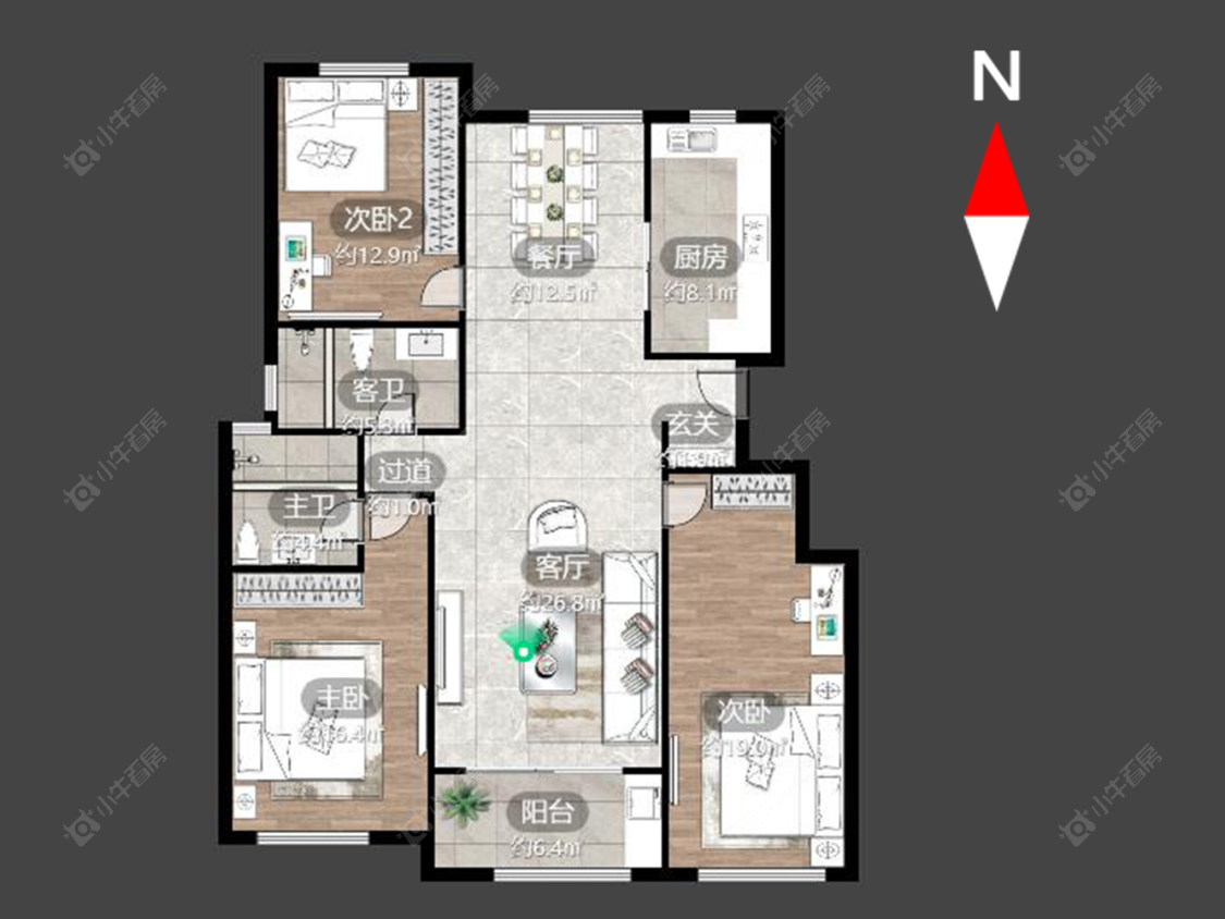 绿地世纪城三期房源户型图 常州绿地世纪城三期在售二手房源户型图_小牛看房