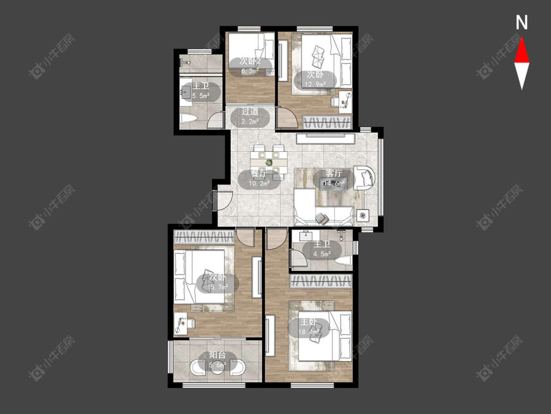 常州金洲花城在售二手房源户型图_小牛看房