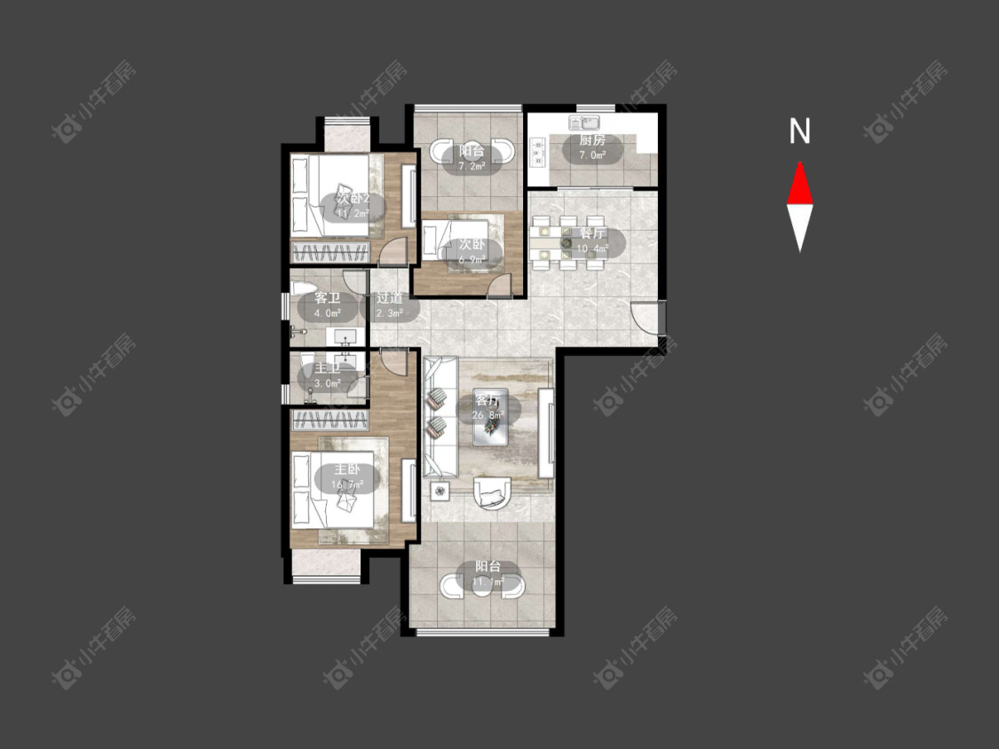 常州世茂香槟湖二期在售二手房源户型图_小牛看房