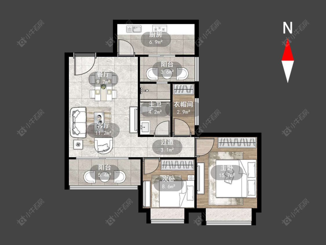 恒大翡翠华庭房源户型图 常州恒大翡翠华庭在售二手房源户型图_小牛看房
