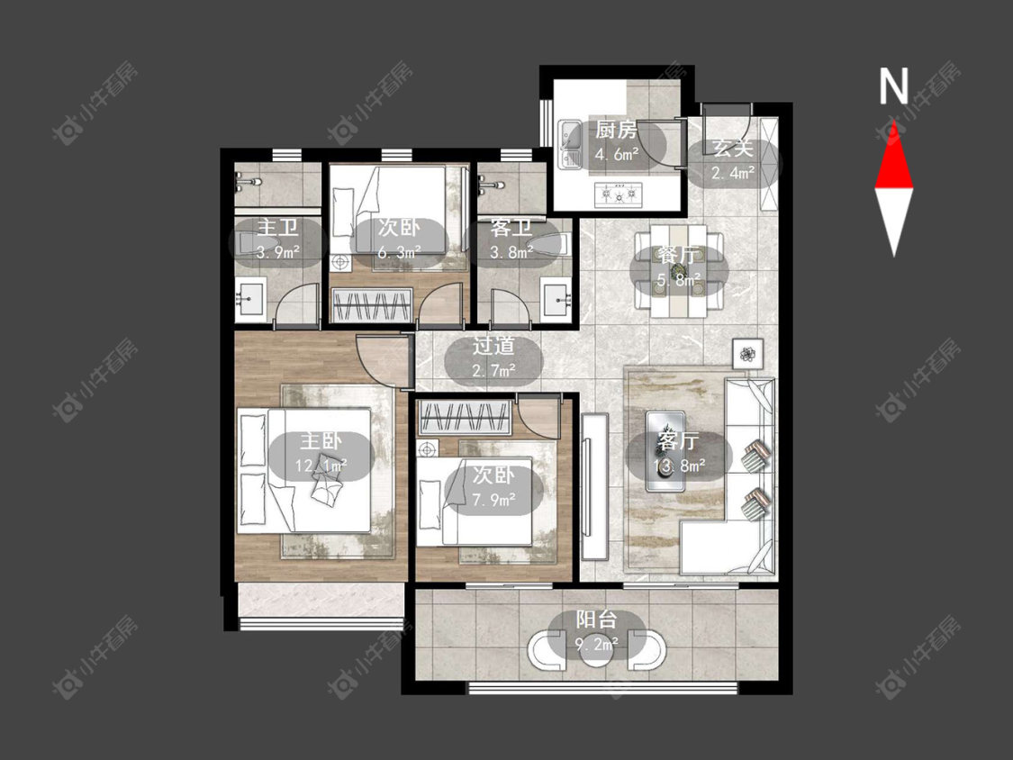 三盛璞悦湾房源户型图 常州三盛璞悦湾在售二手房源户型图_小牛看房