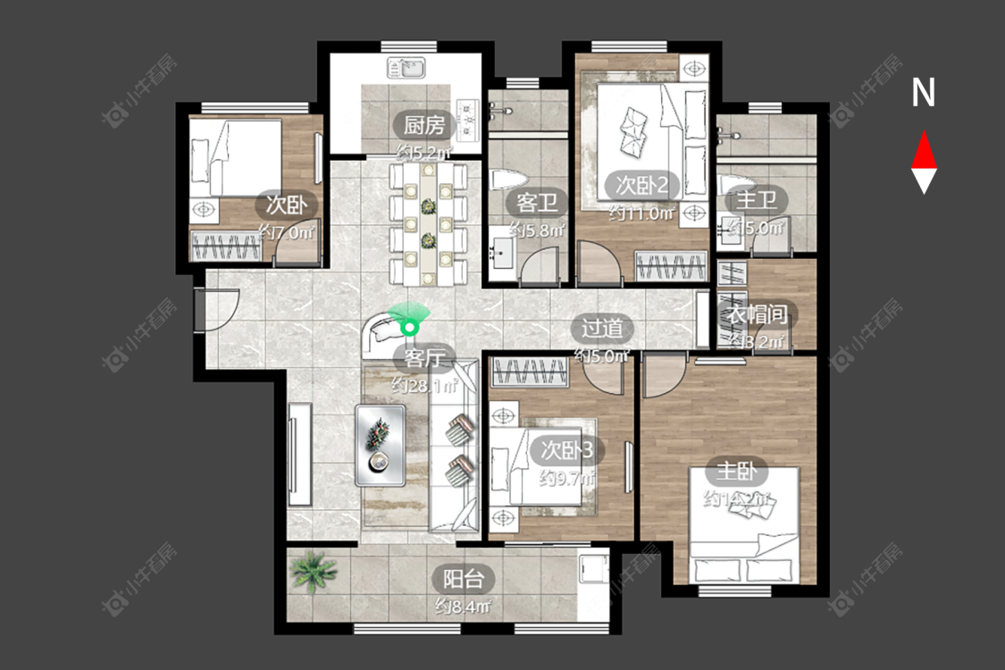 常州新城香溢澜桥二期在售二手房源户型图_小牛看房