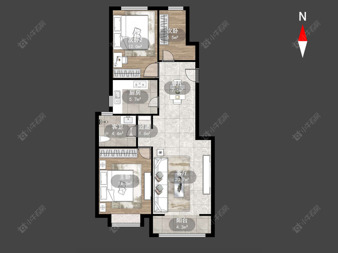 观墩花苑房源户型图 常州观墩花苑在售二手房源户型图_小牛看房