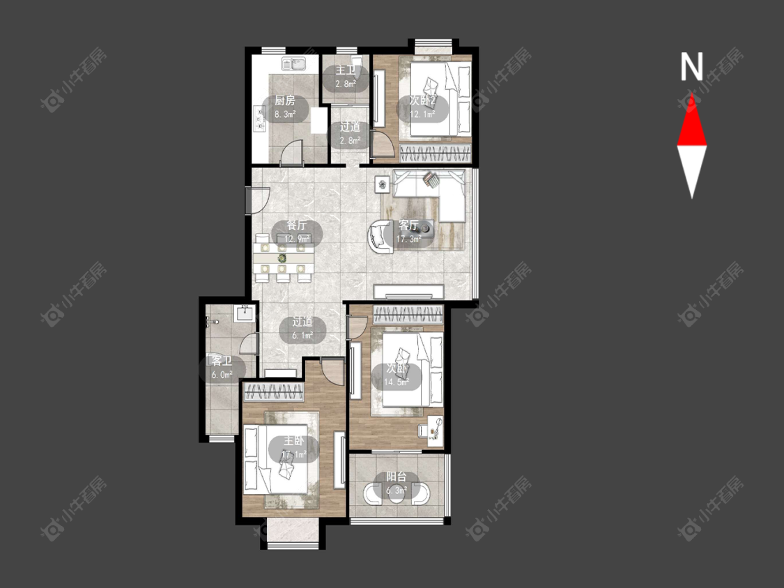 玉龙湾花园房源户型图 常州玉龙湾花园在售二手房源户型图_小牛看房