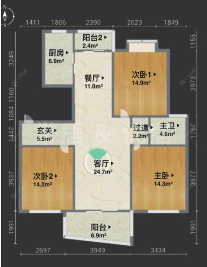 常州橄榄城在售二手房源户型图_小牛看房