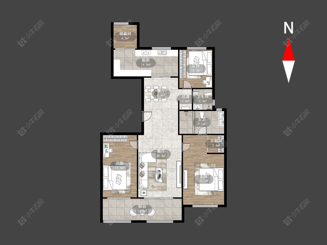 常州龙湖香醍漫步北区在售二手房源户型图_小牛看房