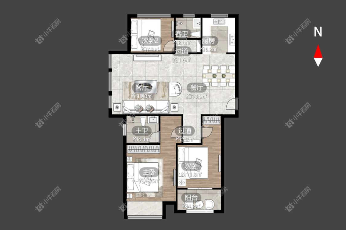 常州万骏金域丹堤在租房源户型图_小牛看房
