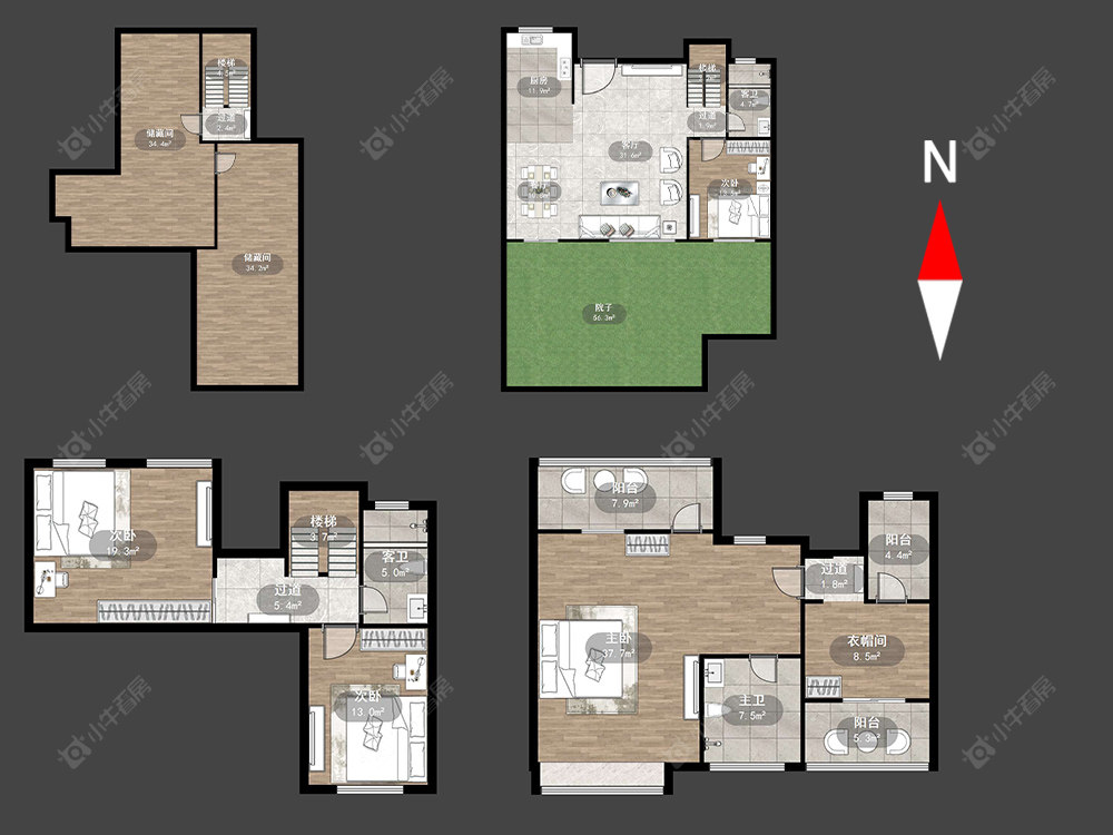 常州太湖院子在售二手房源户型图_小牛看房