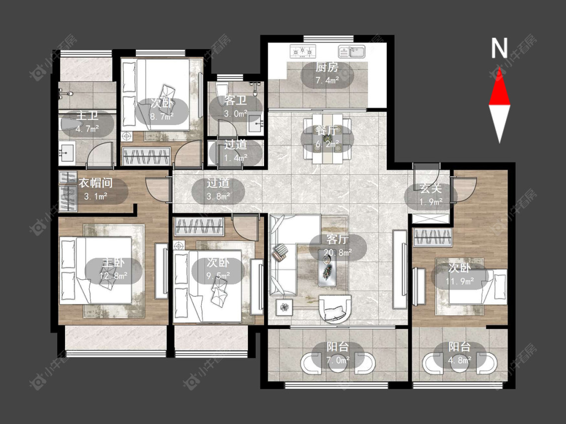 常州万科国宾道在售二手房源户型图_小牛看房