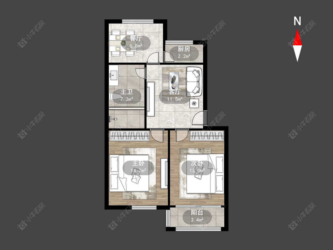 常州荆川里在售二手房源户型图_小牛看房