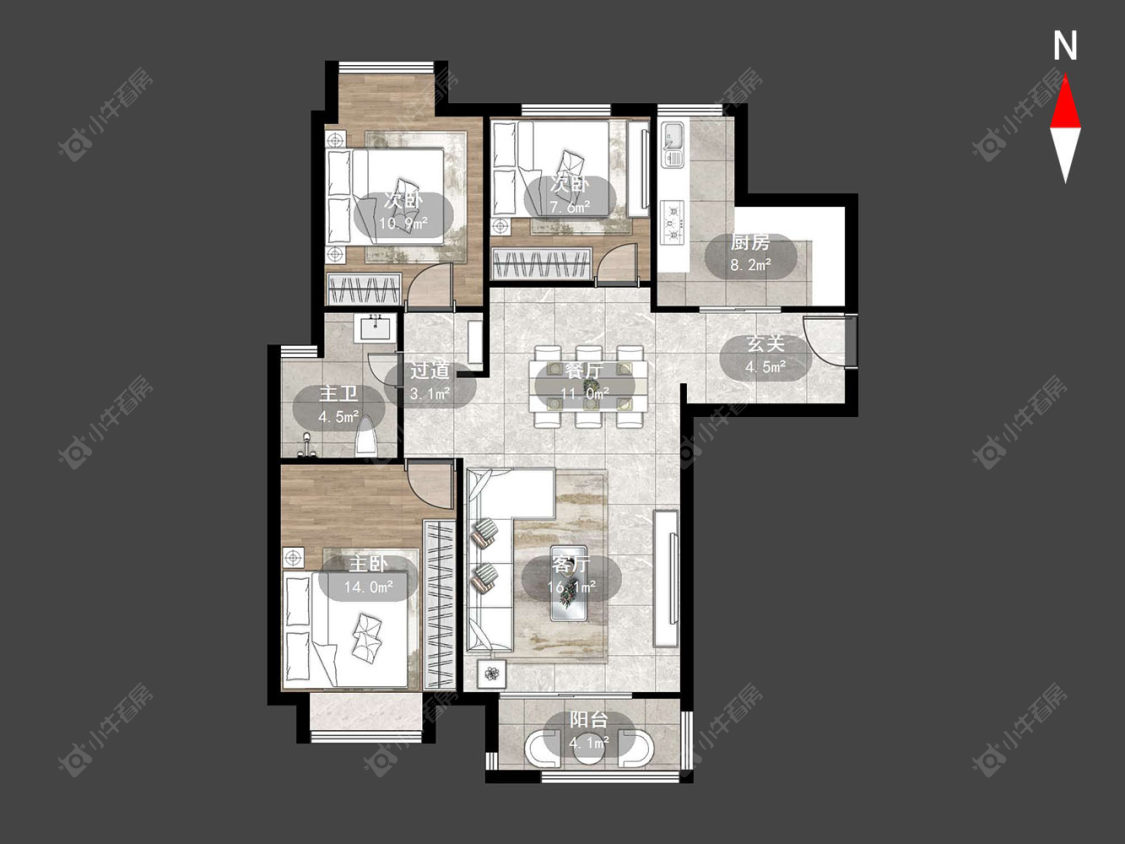 常州景瑞英郡在售二手房源户型图_小牛看房