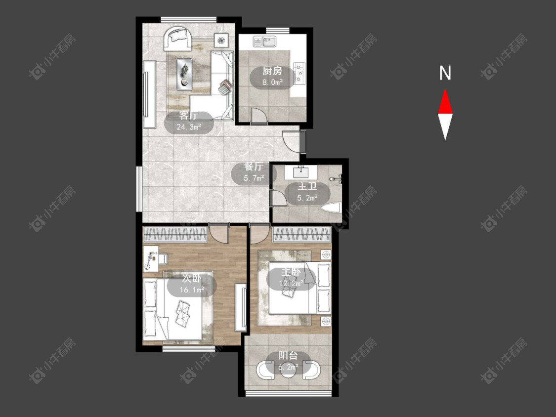 常州兰翔二村在售二手房源户型图_小牛看房