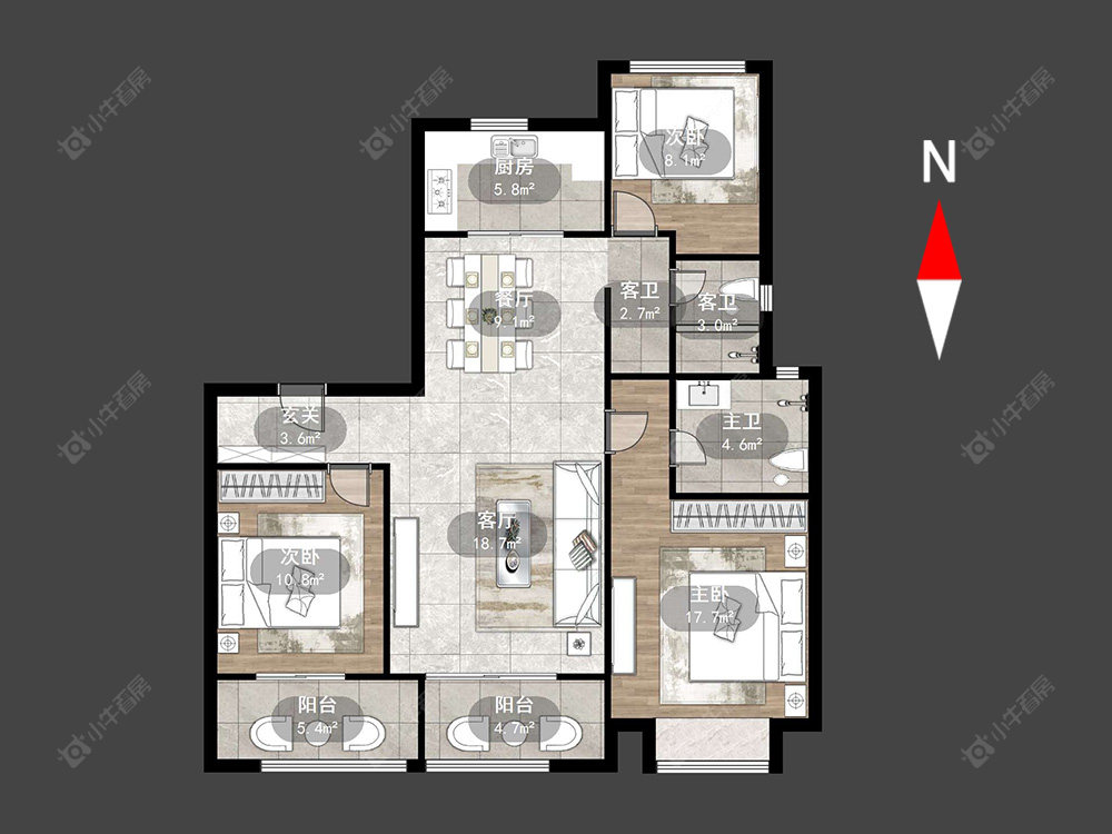 新城公馆荣域房源户型图 常州新城公馆荣域在售二手房源户型图_小牛看房